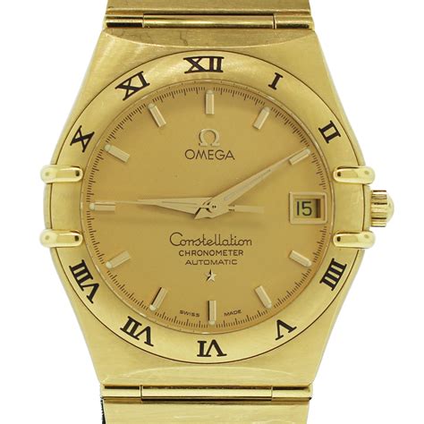 men omega yellow gold watch|omega 18k gold men's watch.